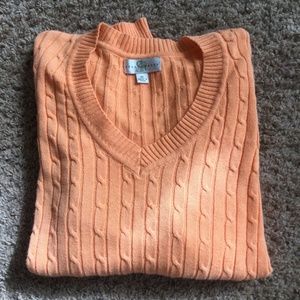 Studio Works Cable Knit Peach Sweater